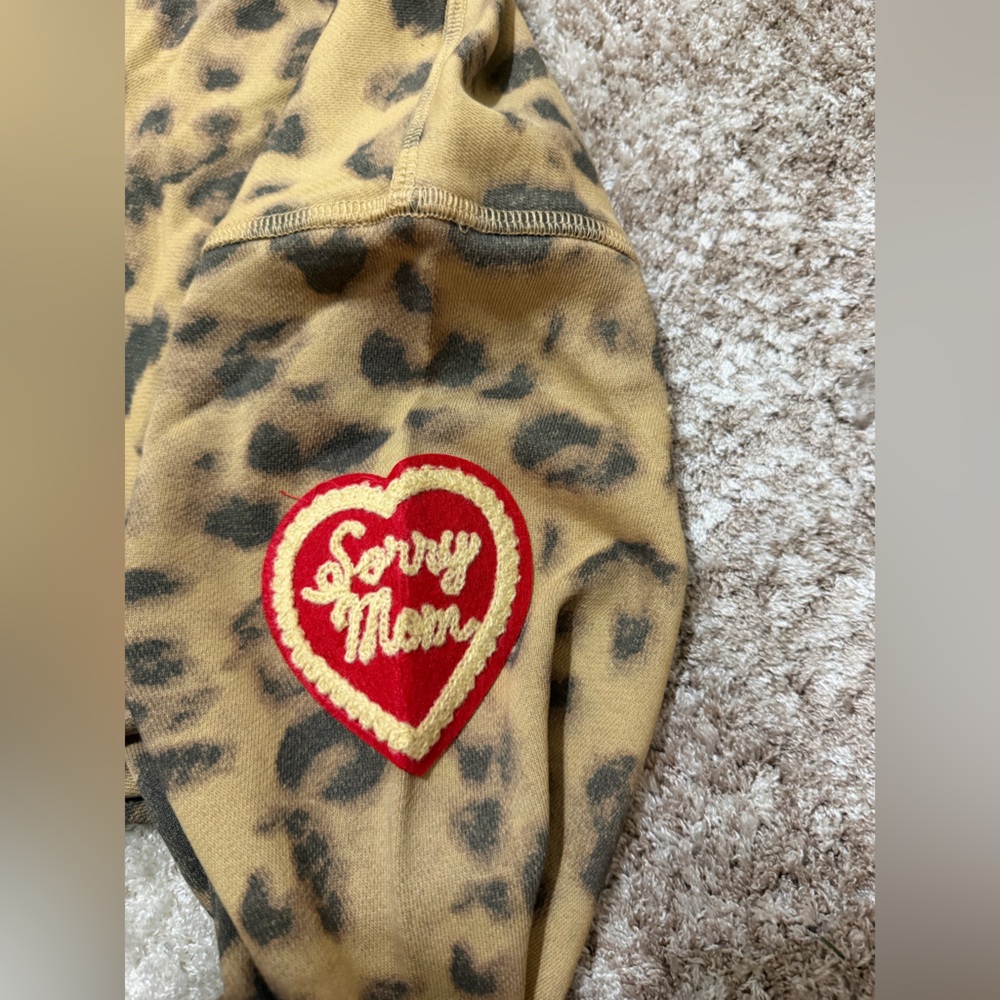 Leopard Print Hoodie Sweater - "Let's Walk Holding Hands" - Picture 3 of 5